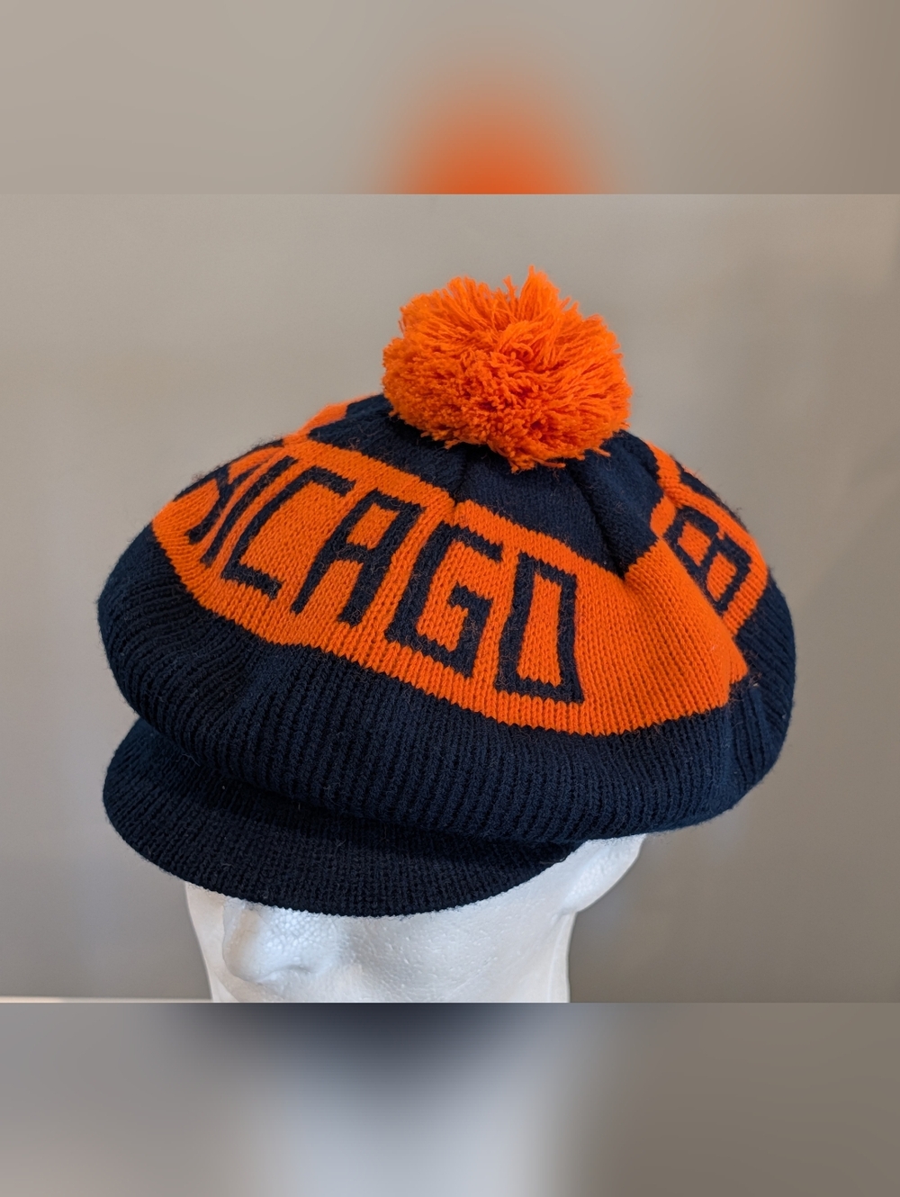 Vintage Chicago Bears hat pom golf beanie beret